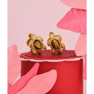 HEY HARPER Turtle Waterproof Gold Earrings NEW NWT